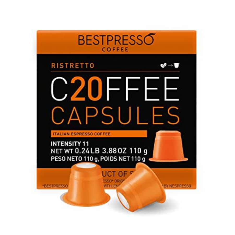 Bestpresso Coffee for Nespresso Original Machine 120 pods Genuine Espresso Ristretto Blend(High for $40 Bestpresso Coffee for Nespresso Original Machine 120 pods Genuine Espresso Ristretto Blend(High for $40