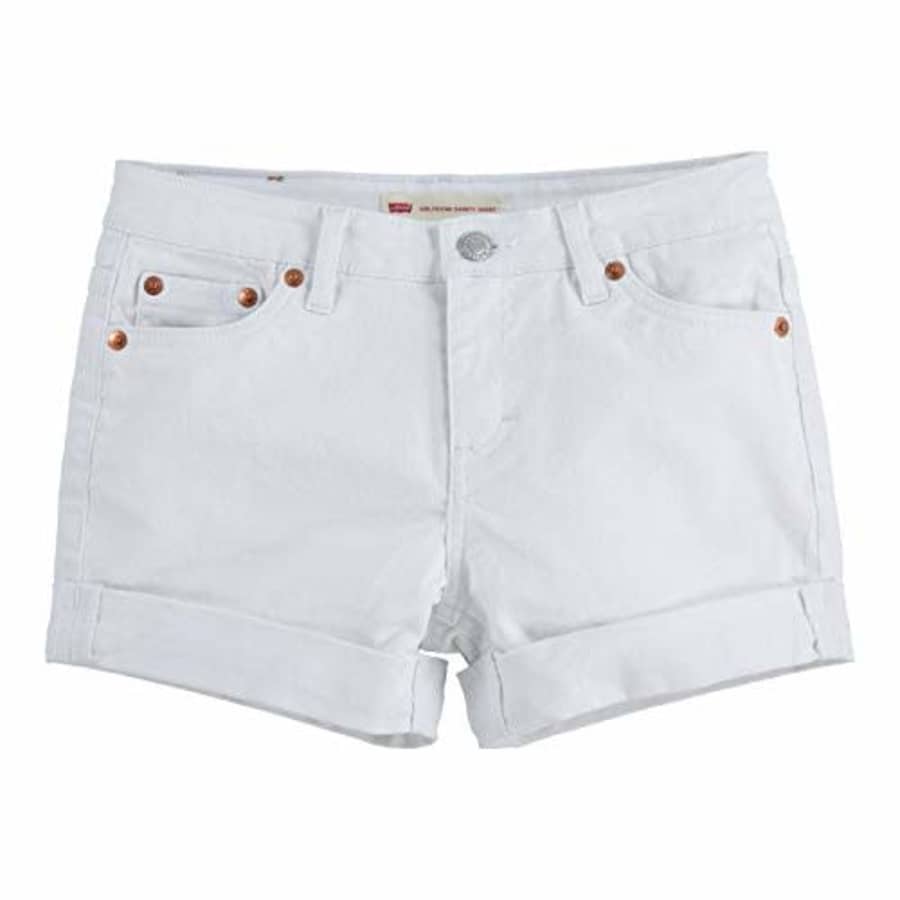 Levi's Girls' Girlfriend Fit Denim Shorty Shorts, Classic White, 5 for $14