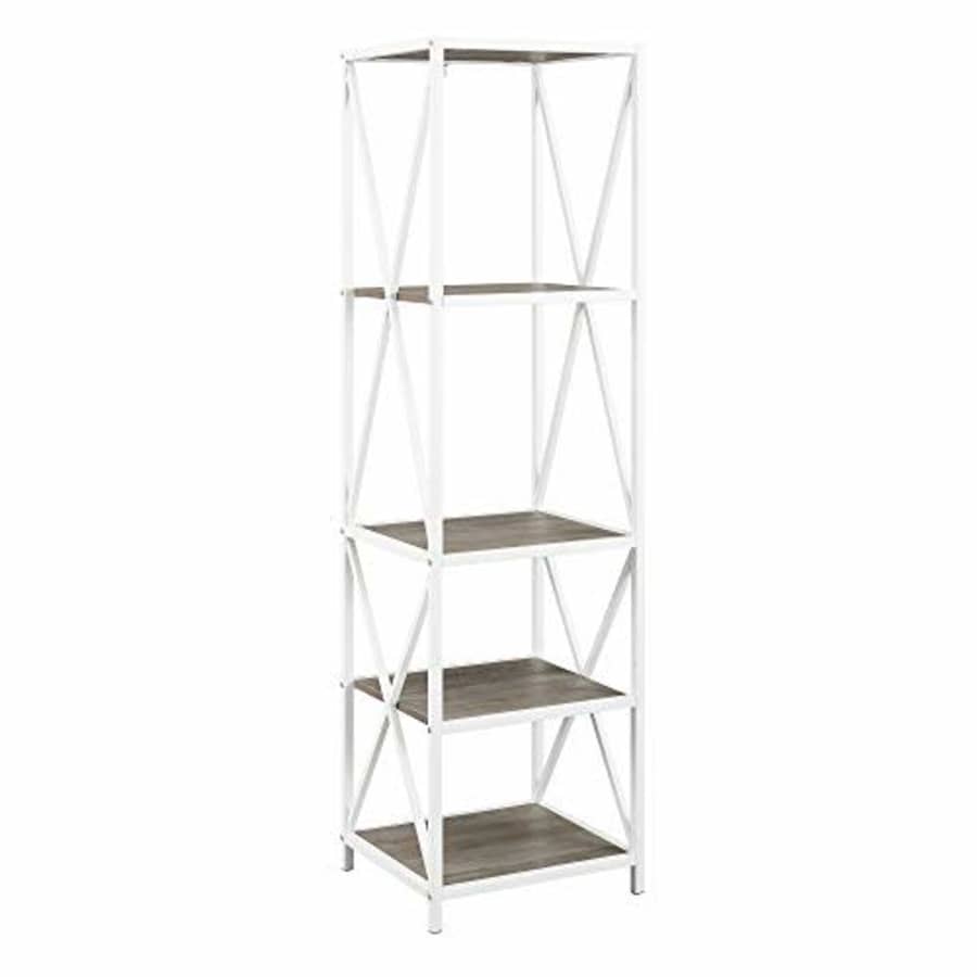 Walker Edison Furniture Company 5 Tier Open Shelf Wood Tall Bookcase Bookshelf Home Office Storage for $346