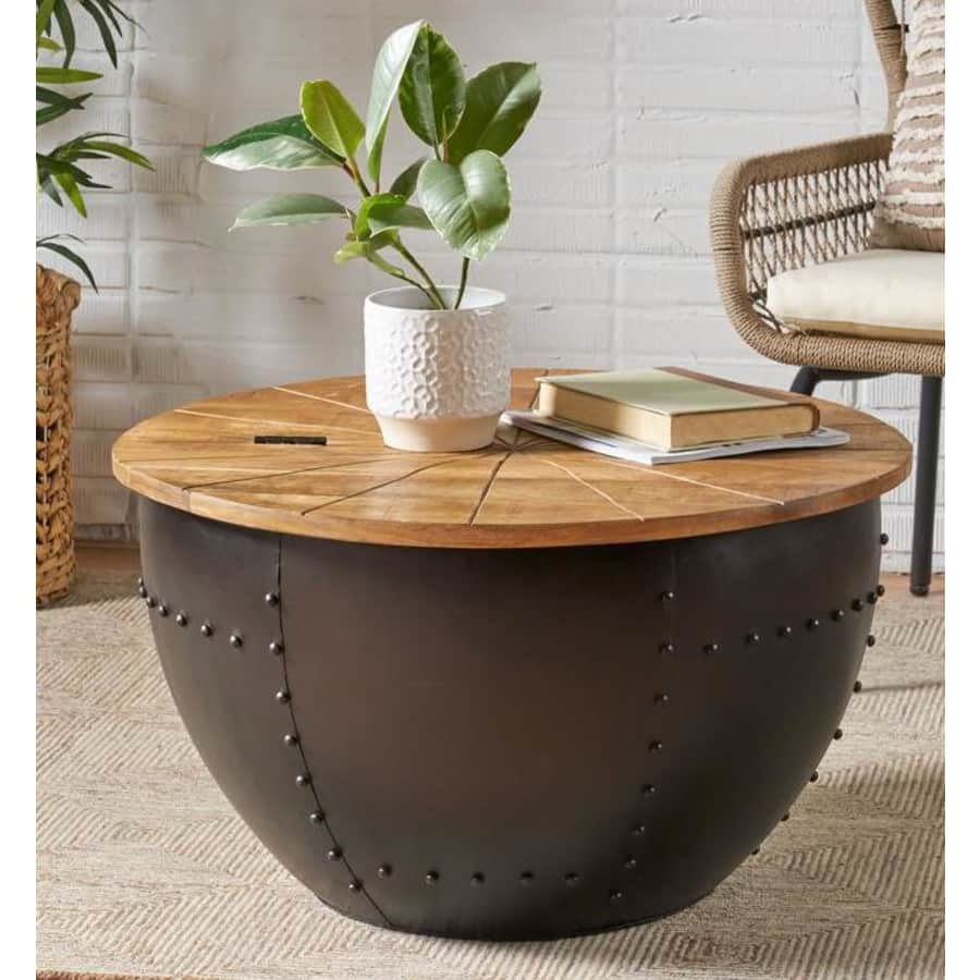 Noble House Algonac 27" Flip-Top Storage Coffee Table w/ Mango Wood Top for $133