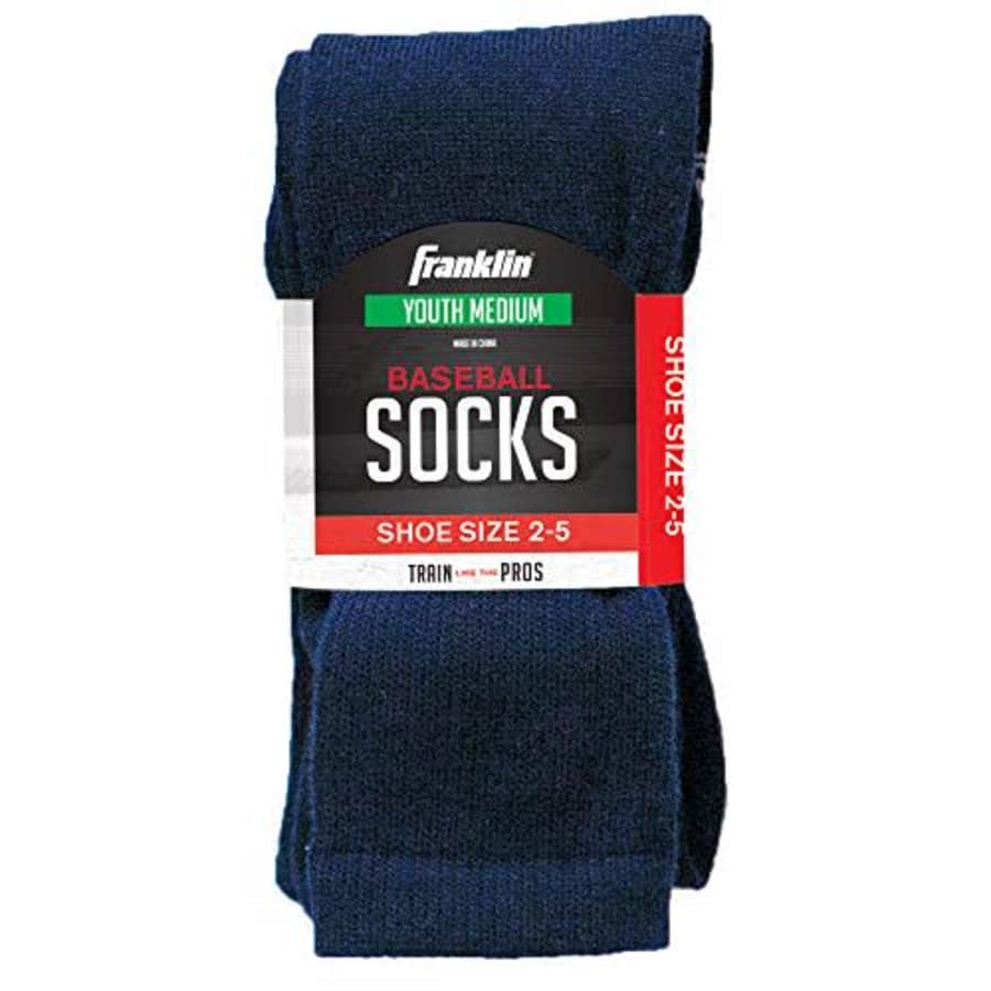 Franklin Sports Youth Baseball Socks - Baseball and Softball Socks - Navy - Large for $6