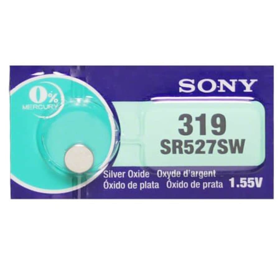 Sony 319 (SR527SW) 1.55V Silver Oxide 0%Hg Mercury Free Watch Battery (20 Batteries) for $14 Sony 319 (SR527SW) 1.55V Silver Oxide 0%Hg Mercury Free Watch Battery (20 Batteries) for $14