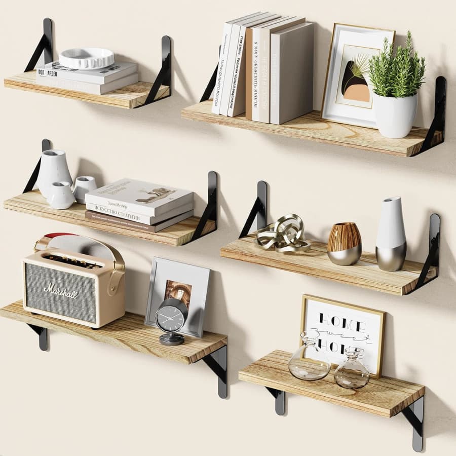 6-Piece Floating Shelves Set for $26