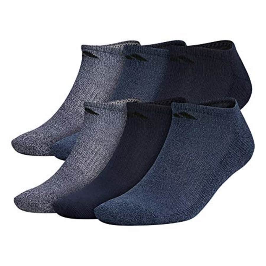 adidas Athletic Cushioned No Show Socks (6-Pair) for $17