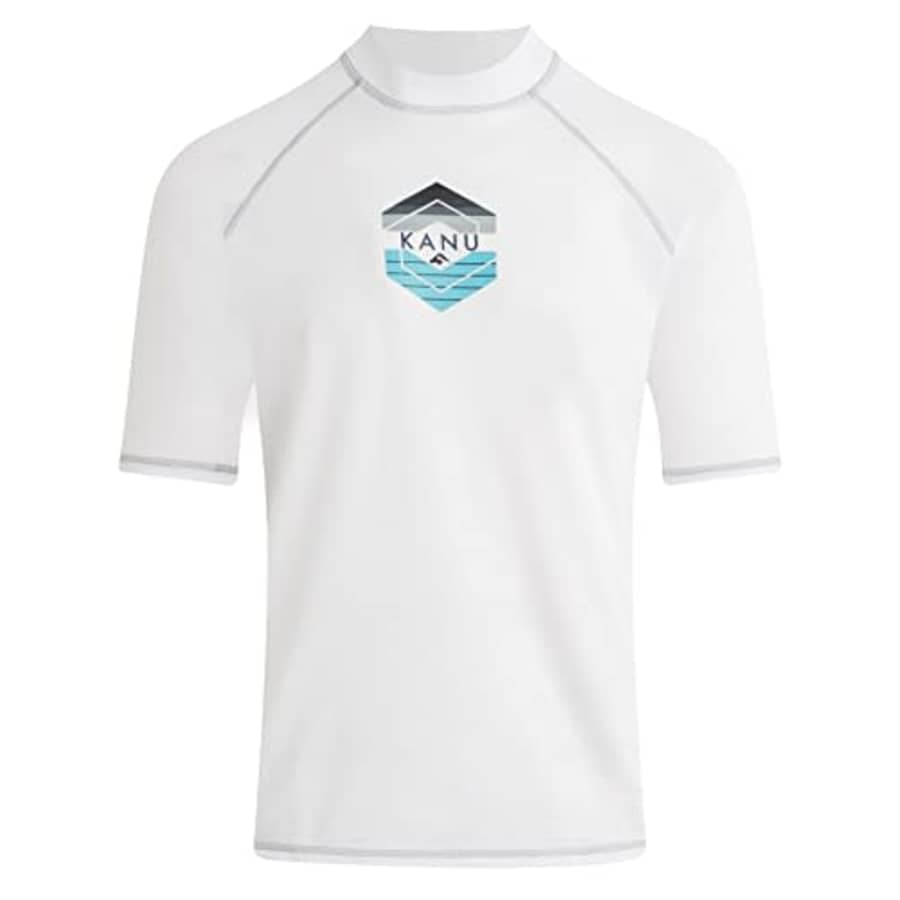 Kanu Surf Men's Standard Fiji UPF 50+ Short Sleeve Sun Protective Rashguard Swim Shirt, Windsurf for $21