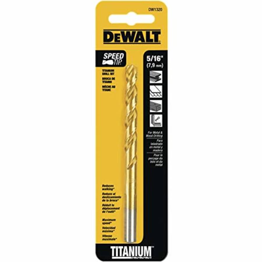 DEWALT DW1320 5/16-Inch Titanium Split Point Twist Drill Bit for $17