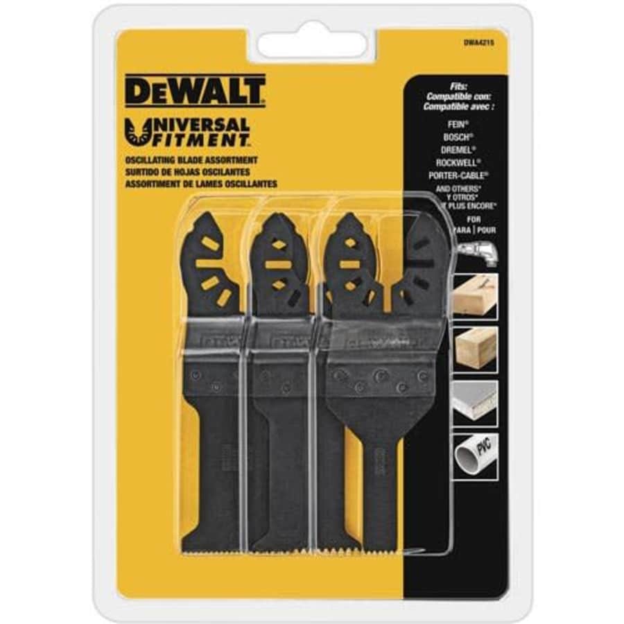 DEWALT Oscillating Tool Blades Set, 3-Piece (DWA4215) for $15 DEWALT Oscillating Tool Blades Set, 3-Piece (DWA4215) for $15