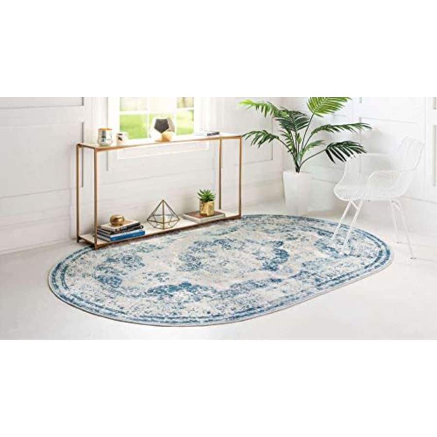 Unique Loom Sofia Collection Traditional Vintage Blue/Light Blue Oval Rug (3' 3 x 5' 3) for $26 Unique Loom Sofia Collection Traditional Vintage Blue/Light Blue Oval Rug (3' 3 x 5' 3) for $26