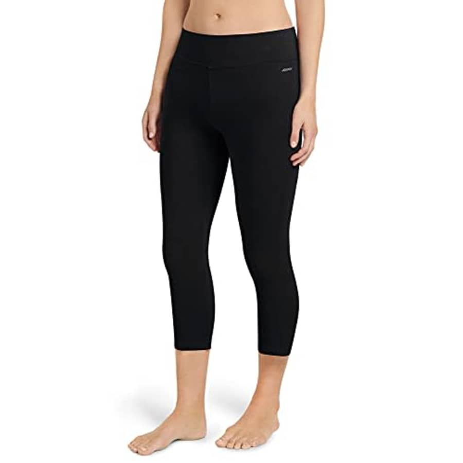 Jockey Women's Activewear Cotton Stretch Capri Legging, Black, 1x for $34