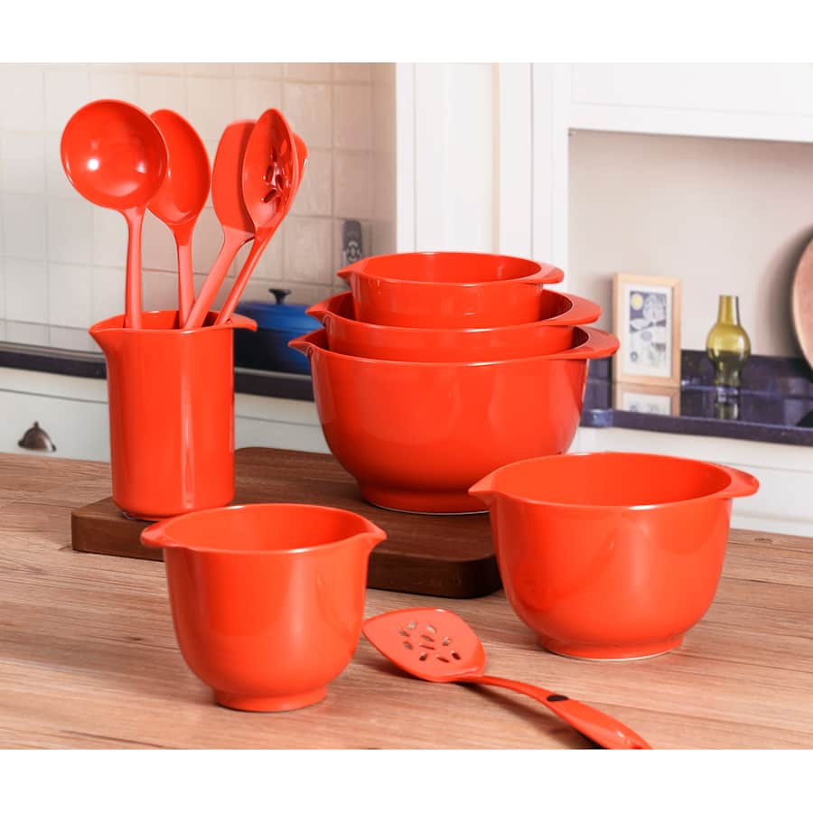 Mainstays 11-Piece Melamine Mixing Bowl and Utensil Set for $20 Mainstays 11-Piece Melamine Mixing Bowl and Utensil Set for $20