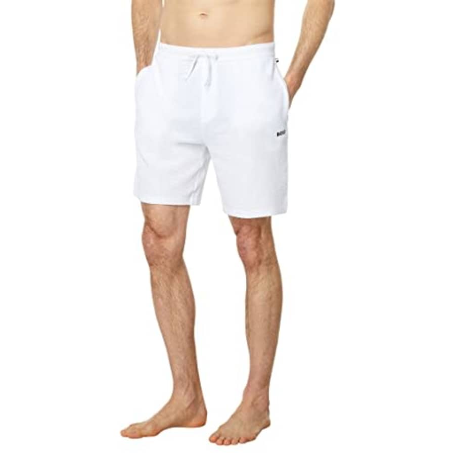BOSS Men's Waffle Contrast Logo Lounge Shorts, Bright Porcelain, XXL for $33 BOSS Men's Waffle Contrast Logo Lounge Shorts, Bright Porcelain, XXL for $33