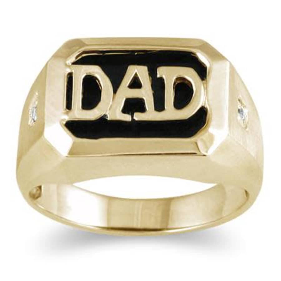 Szul Onyx & Diamond Dad Ring in 10K Yellow Gold for $348