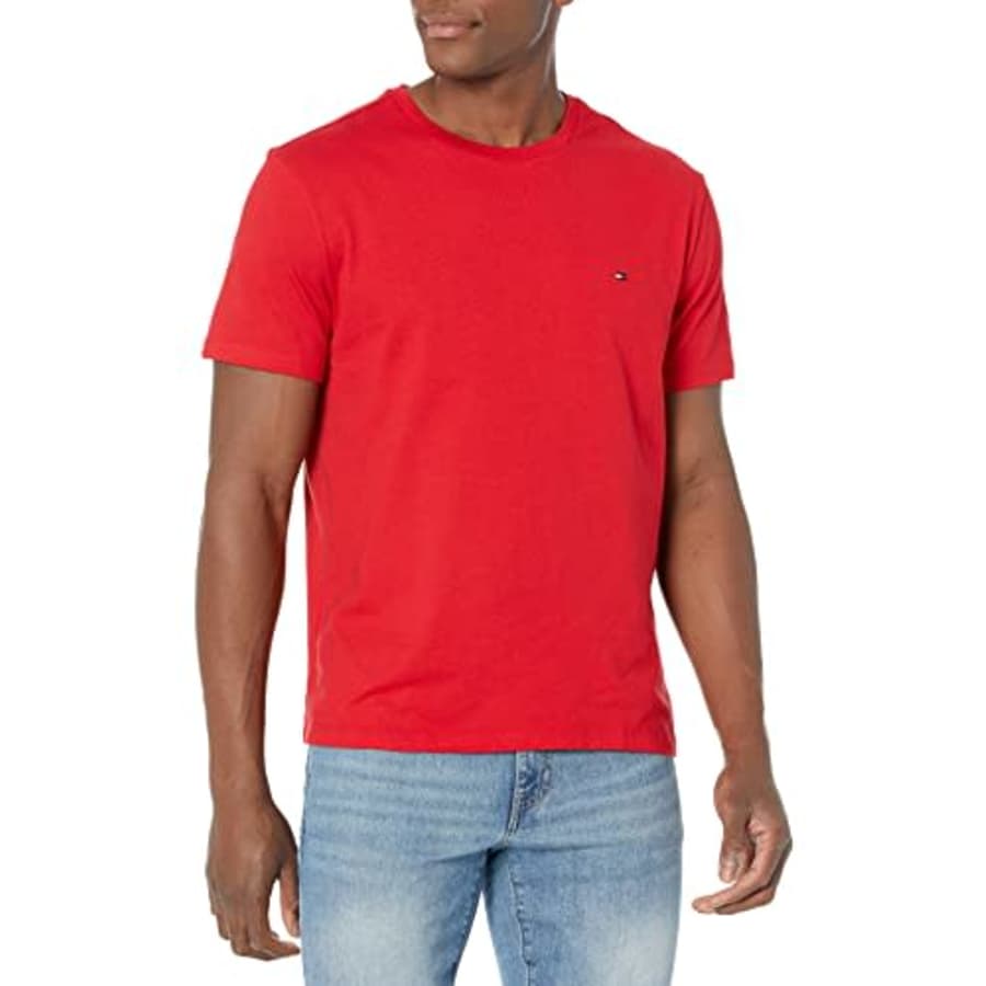 Tommy Hilfiger Men's Crewneck Flag T-Shirt, Apple RED, XL for $23 Tommy Hilfiger Men's Crewneck Flag T-Shirt, Apple RED, XL for $23