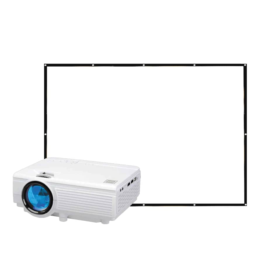 RCA 480p Home Theater Projector w/ 100" Projector Screen for $49