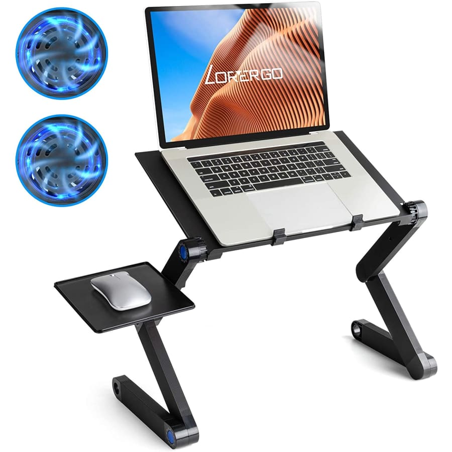 Loryergo Adjustable Laptop Stand with Cooling Fans for $11