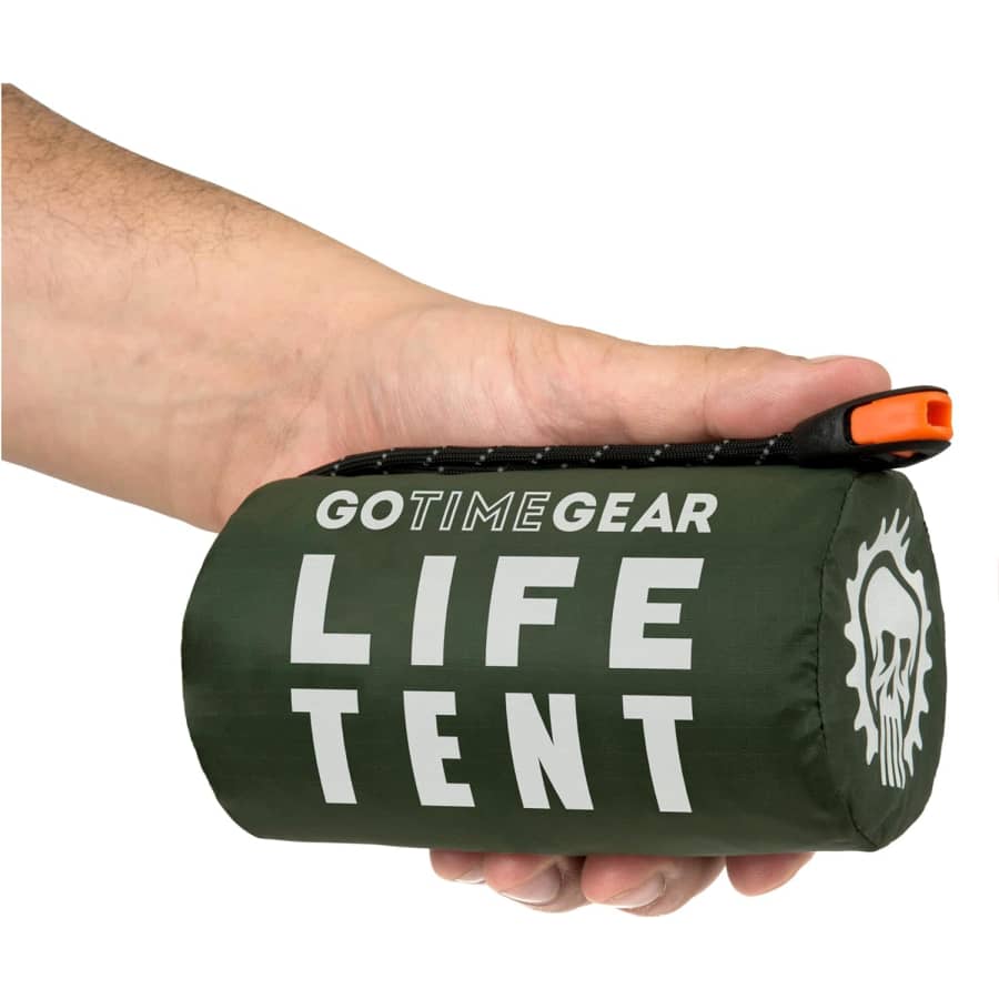 Go Time Gear Life Tent Emergency Survival Shelter for $19 Go Time Gear Life Tent Emergency Survival Shelter for $19