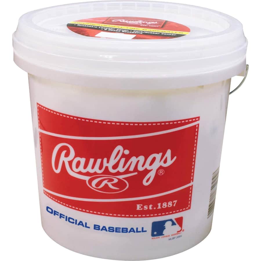 Rawlings Official League Baseballs 24-Ball Bucket for $30