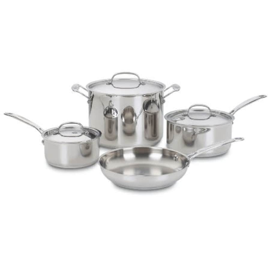 Cuisinart 77-7 Chef's Classic Stainless 7-Piece Cookware Set,Silver for $120 Cuisinart 77-7 Chef's Classic Stainless 7-Piece Cookware Set,Silver for $120