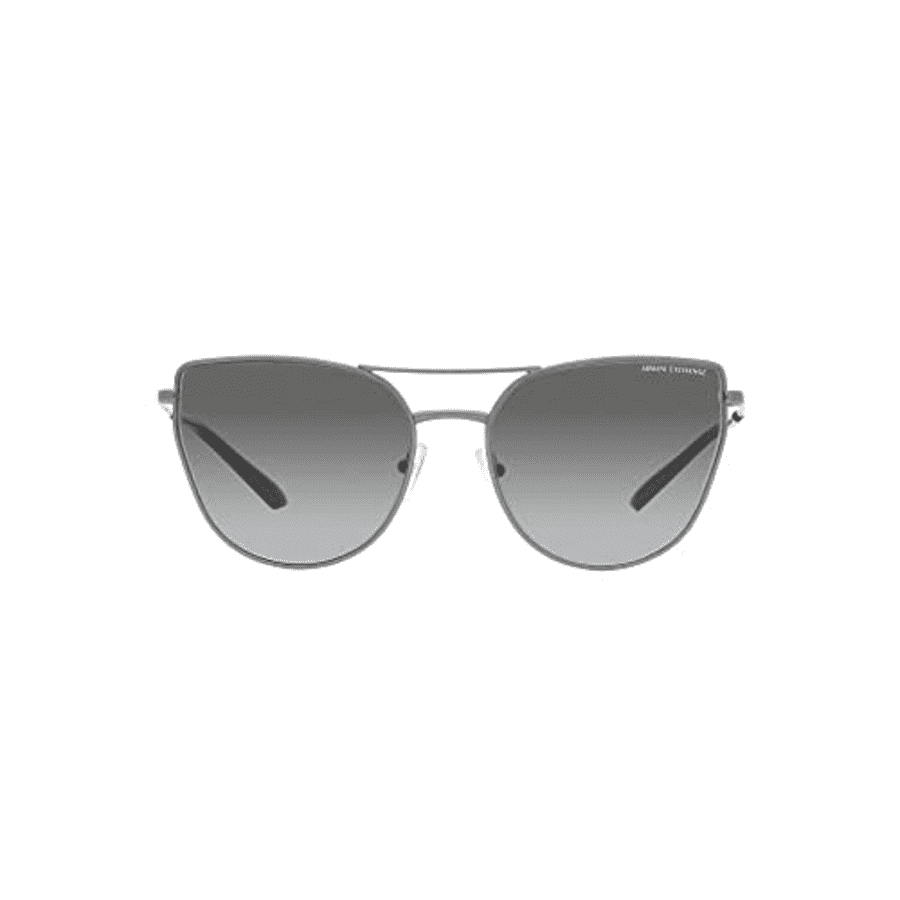 A|X ARMANI EXCHANGE Women's AX2045S Cat Eye Sunglasses, Shiny Gunmetal/Gradient Grey, 56 mm for $54