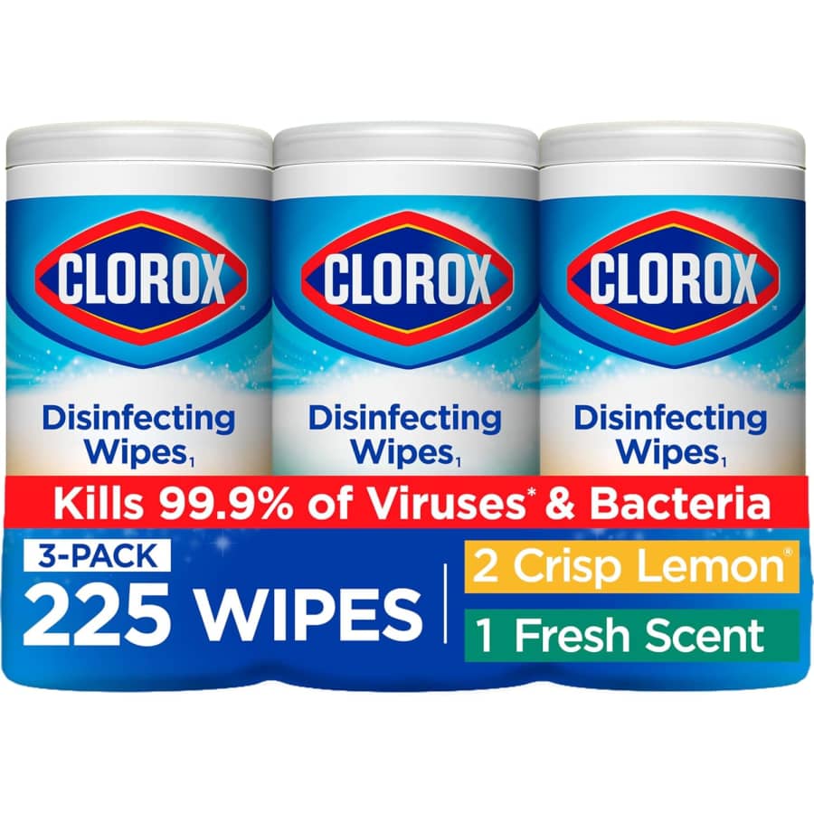 Clorox 75-Count Disinfecting Wipes 3-Pack for $12 via Sub. & Save Clorox 75-Count Disinfecting Wipes 3-Pack for $12 via Sub. & Save