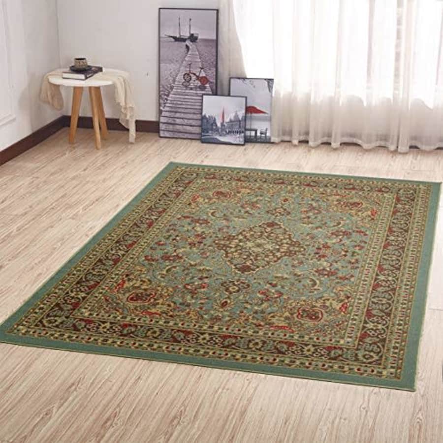 Ottomanson OTH2215-5X7 Oriental Design Area Rug, 5'0" X 6'6", Sage Green Heriz for $41 Ottomanson OTH2215-5X7 Oriental Design Area Rug, 5'0" X 6'6", Sage Green Heriz for $41