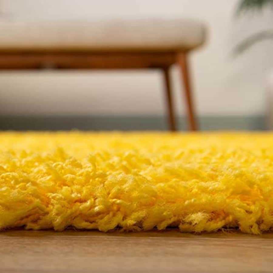 Unique Loom Solid Shag Collection Area Rug (2' x 6' 5" Runner, Tuscan Sun Yellow) for $44 Unique Loom Solid Shag Collection Area Rug (2' x 6' 5" Runner, Tuscan Sun Yellow) for $44