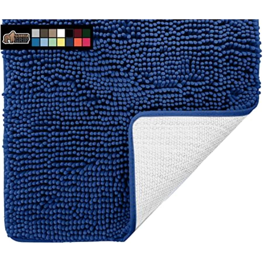Gorilla Grip Bath Rug, 54x24, Thick Soft Absorbent Chenille Rubber Backing Bathroom Rugs, for $26