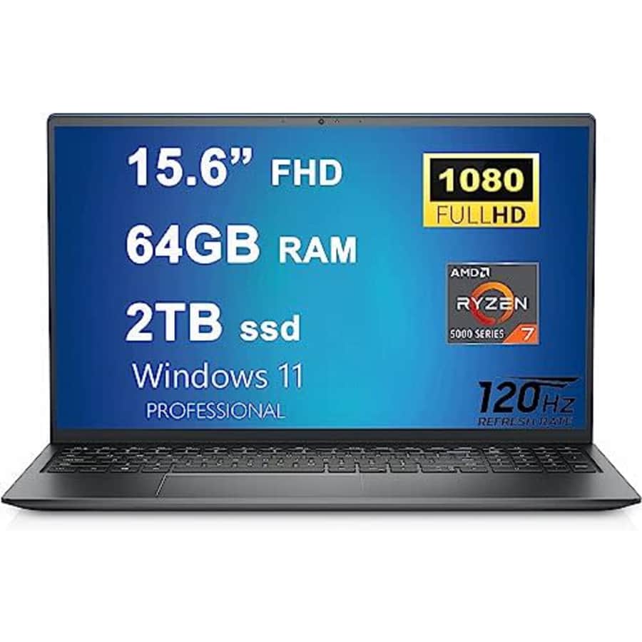Dell 2023 Newest Inspiron 15 3525 Laptop, 15.6" FHD Display, AMD Ryzen 7 5825U up to 4.5GHz, 64GB for $1,798