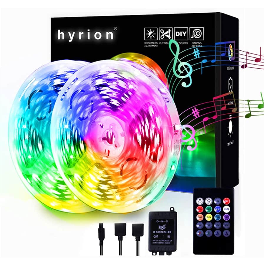 Hyrion 65.6-Ft. LED Music Sync Strip Lights for $17 Hyrion 65.6-Ft. LED Music Sync Strip Lights for $17