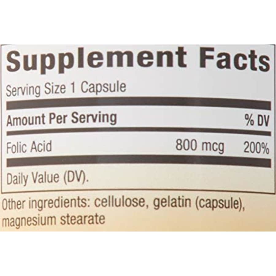 Nature's way folic Acid - 800 mcg - 100 Capsules, 100 Count for $12 Nature's way folic Acid - 800 mcg - 100 Capsules, 100 Count for $12