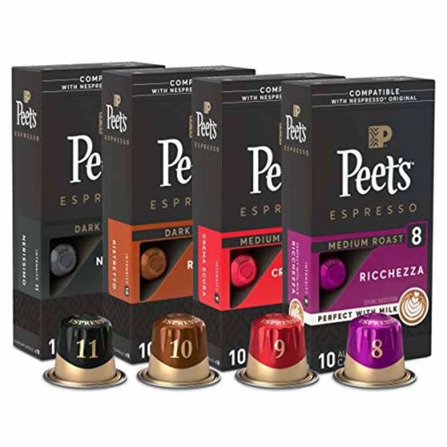 Peet's Coffee Espresso Capsules Variety Pack, 40 Count Single Cup Coffee Pods, Compatible with for $20