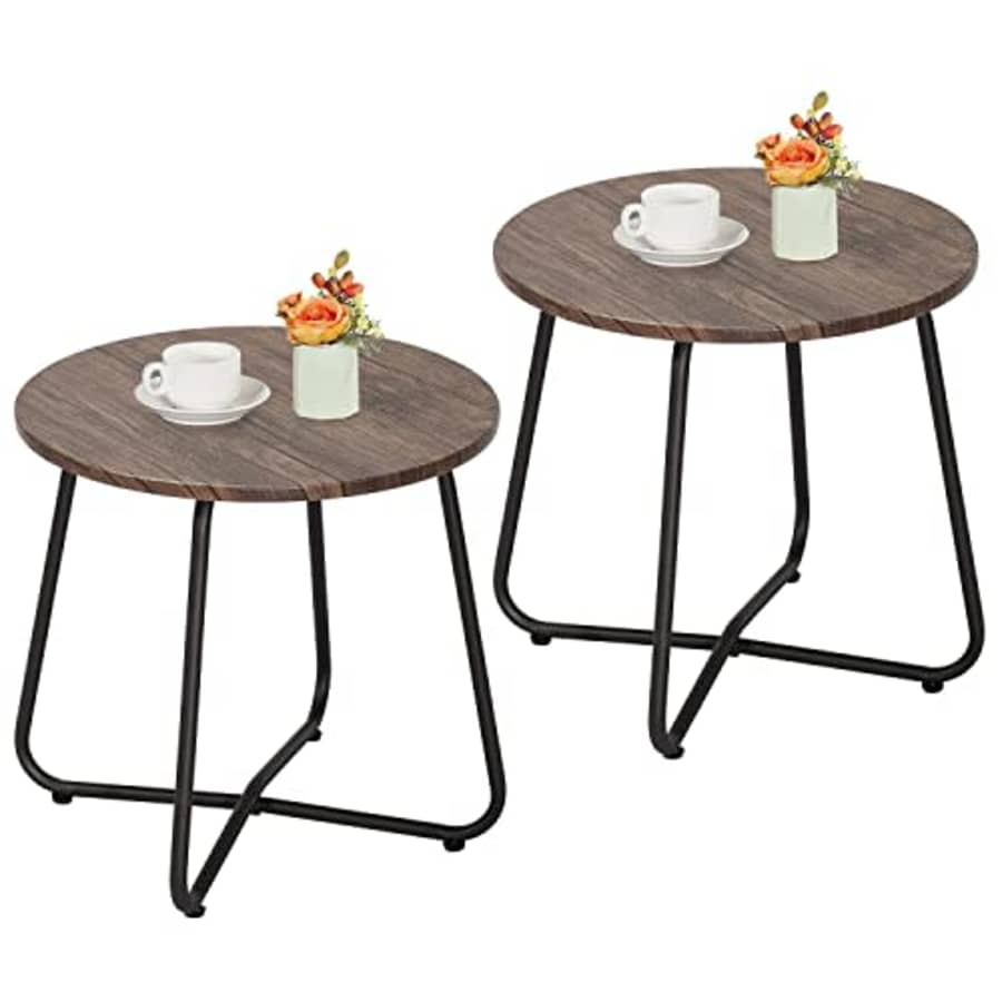 VECELO Patio Outdoor Side Snack Table,Small Round Anti-Rust Metal Style for Garden Balcony, for $85 VECELO Patio Outdoor Side Snack Table,Small Round Anti-Rust Metal Style for Garden Balcony, for $85