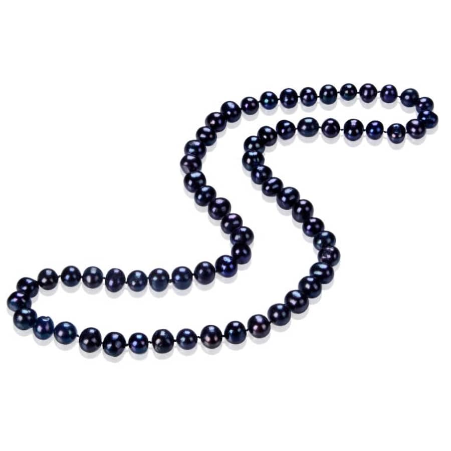 WinPearl 11mm AA Black Freshwater Pearl Matinee 25" Strand Necklace for $19