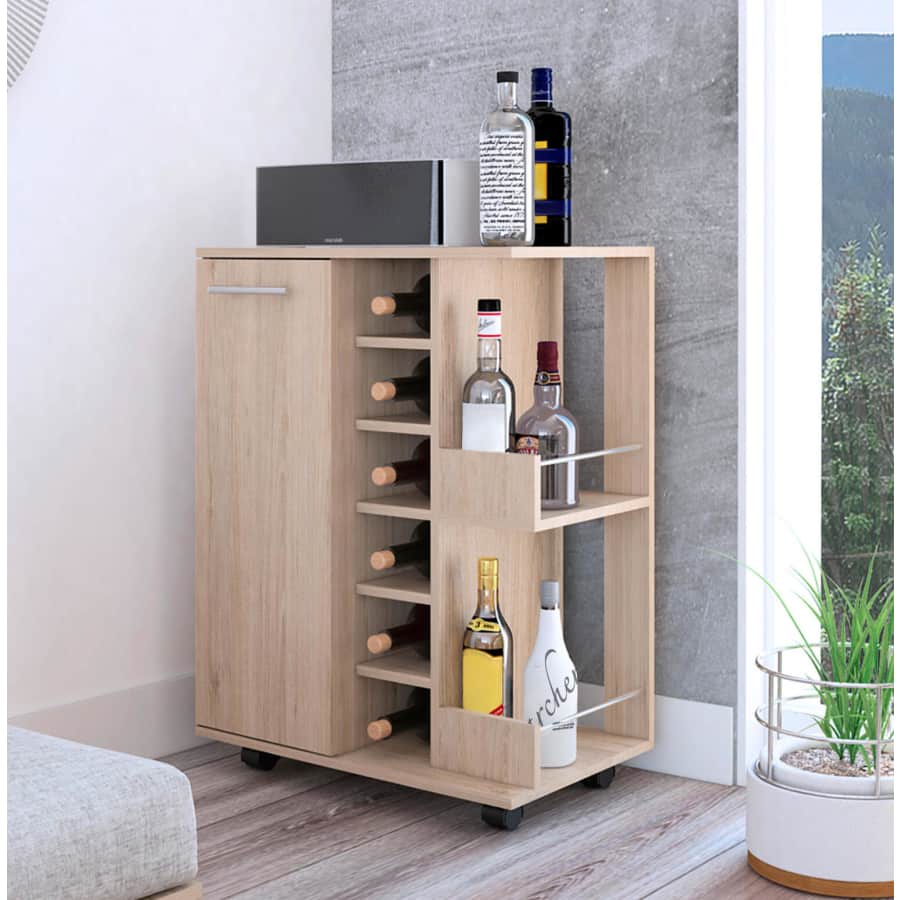 RST Brands Lindon Rolling Bar Cabinet for $152