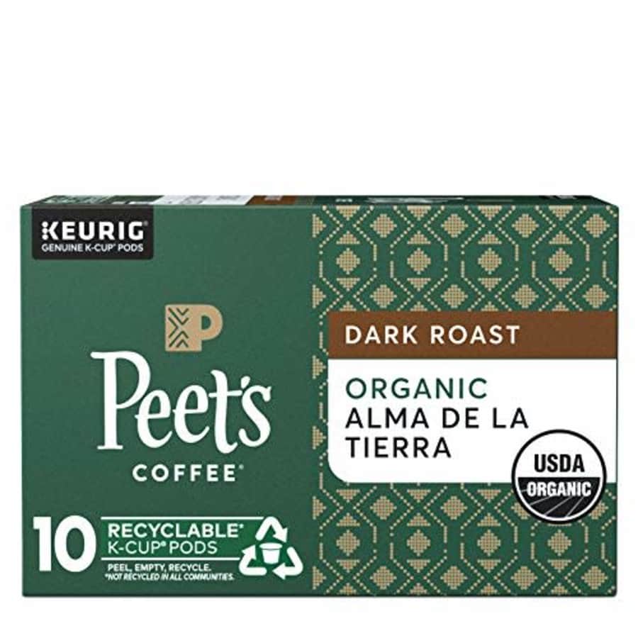 Peet's Peets Coffee Organic Alma De La Tierra K-Cup Coffee Pods for Keurig Brewers, Dark Roast, 10 Pods for $20