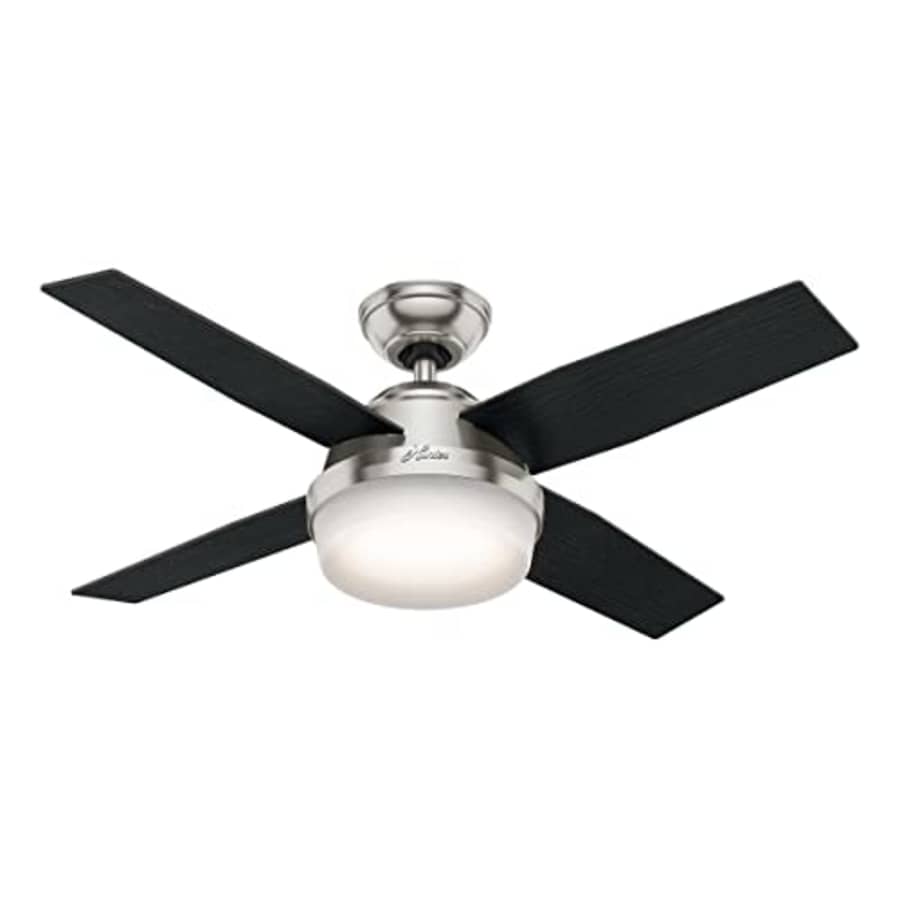 Hunter Fan Company, 59245, 44 inch Dempsey Brushed Nickel Ceiling Fan with LED Light Kit and for $180