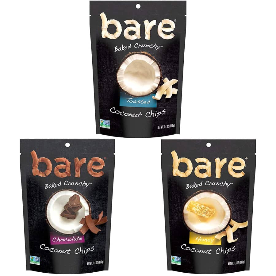 Bare Baked Crunchy Coconut Chips 6-Count Variety Pack for $6 w/ Prime, Sub & Save Bare Baked Crunchy Coconut Chips 6-Count Variety Pack for $6 w/ Prime, Sub & Save