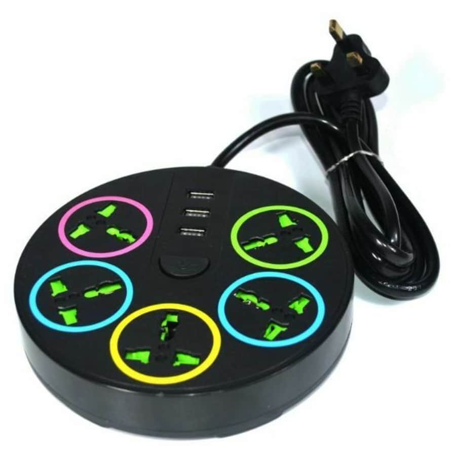 Universal Plug 5-Outlet Power Strip w/ 3 USB Ports for $12 Universal Plug 5-Outlet Power Strip w/ 3 USB Ports for $12