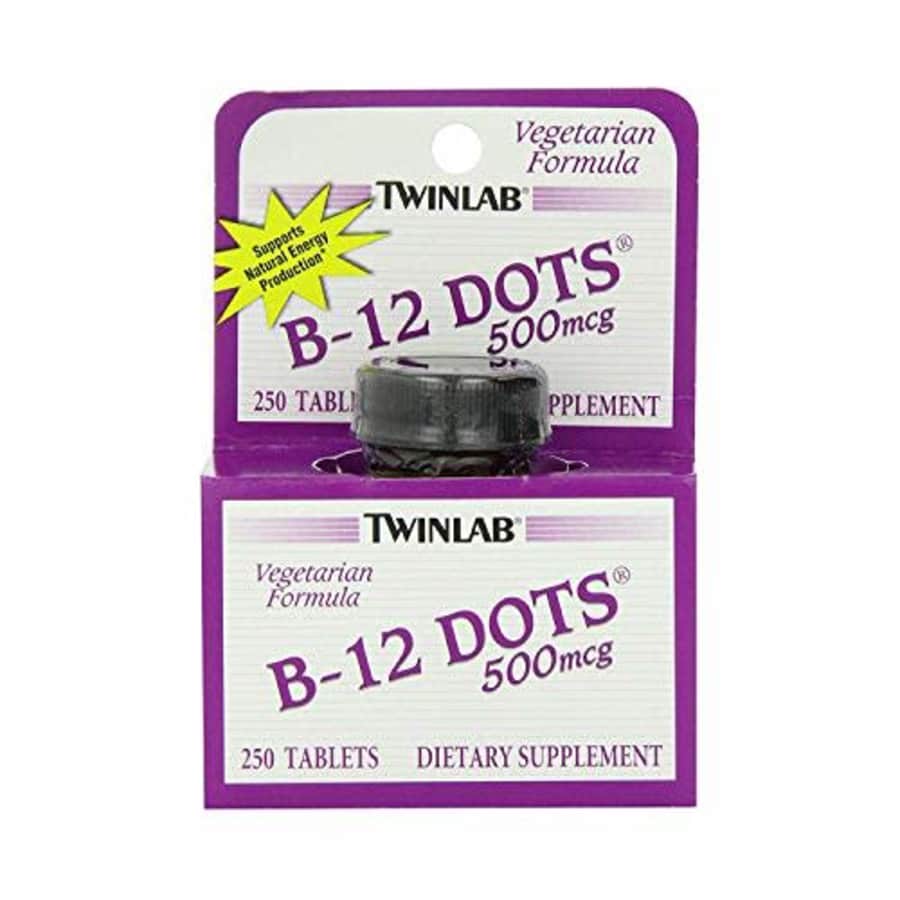 Twinlab B-12 Dots Vitamin B-12, 500mcg, 250 Tablets, Dietary Supplement, Supports Natural Energy for $21