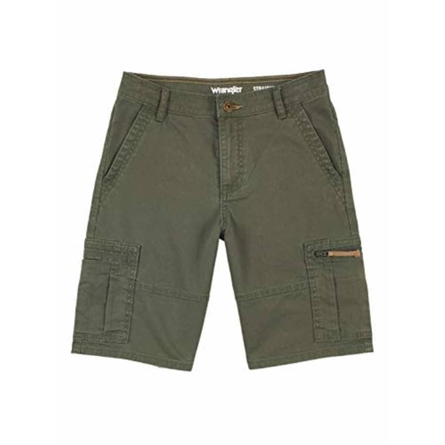 Wrangler Boys' Straight Fit Cargo Shorts, Olive, 12 for $13
