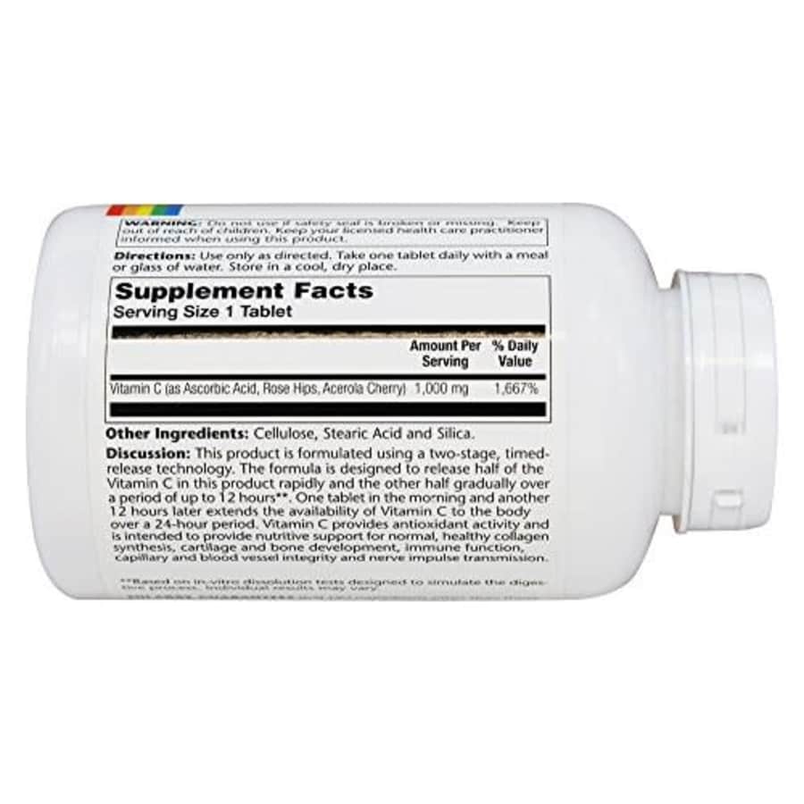 Solaray Vitamin C w/Rose Hips & Acerola | 1000mg | Two-Stage Timed-Release Healthy Immune Function, for $29