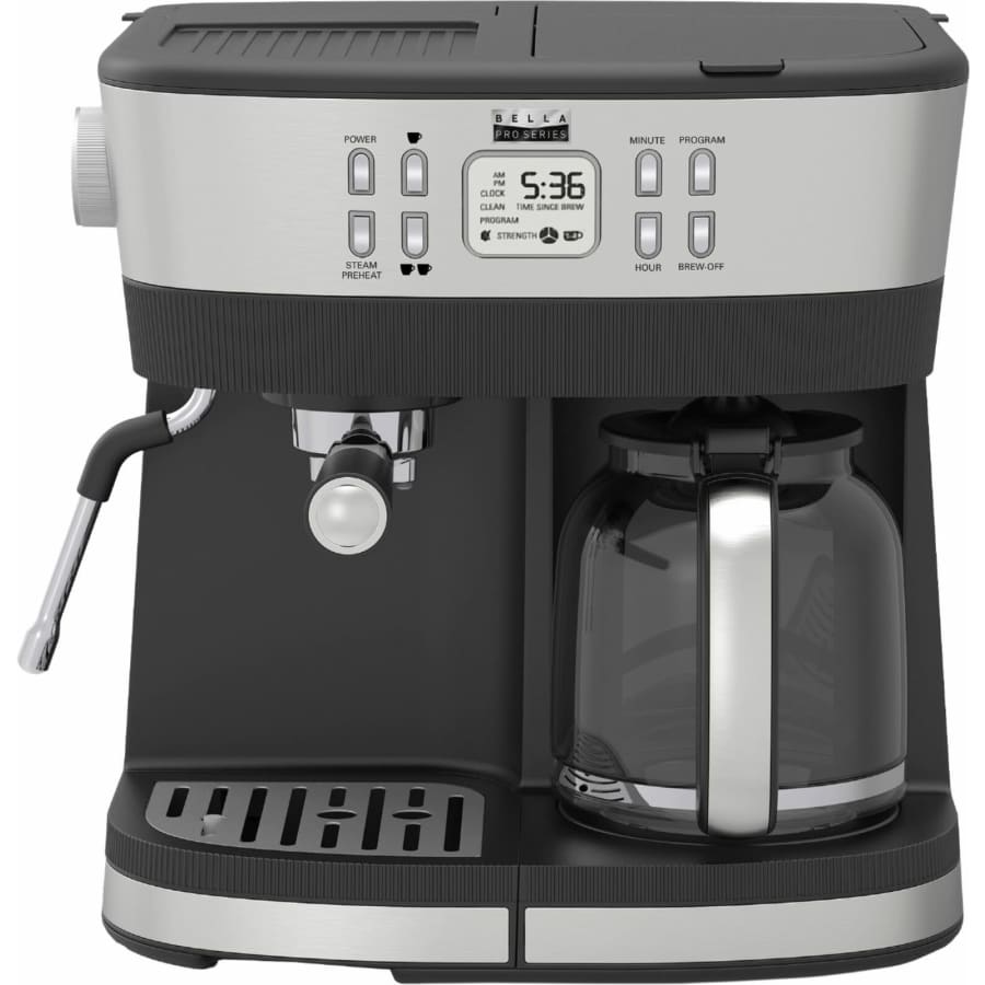 Bella Pro Series Combo 19-Bar Espresso & 10-Cup Drip Coffee Maker for $170 Bella Pro Series Combo 19-Bar Espresso & 10-Cup Drip Coffee Maker for $170