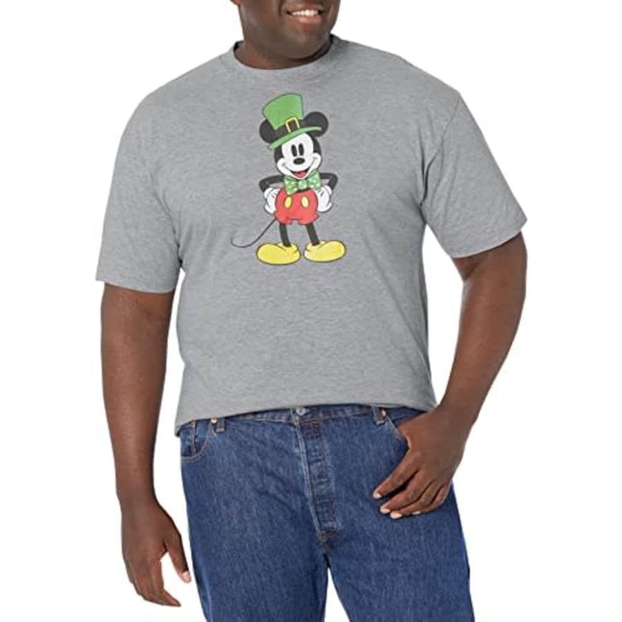 Disney Big & Tall Classic Dublin Mickey Men's Tops Short Sleeve Tee Shirt, Athletic Heather, for $8 Disney Big & Tall Classic Dublin Mickey Men's Tops Short Sleeve Tee Shirt, Athletic Heather, for $8