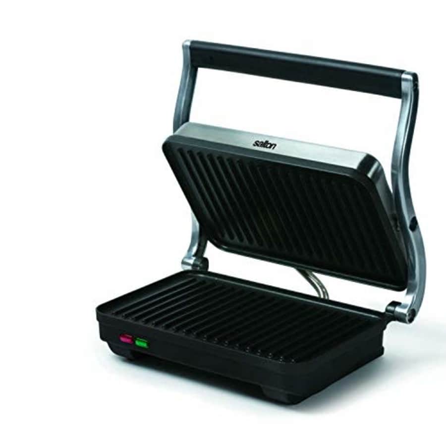 Salton Electric Panini Press Grill, 710 inch, Stainless Steel/Black for $50 Salton Electric Panini Press Grill, 710 inch, Stainless Steel/Black for $50