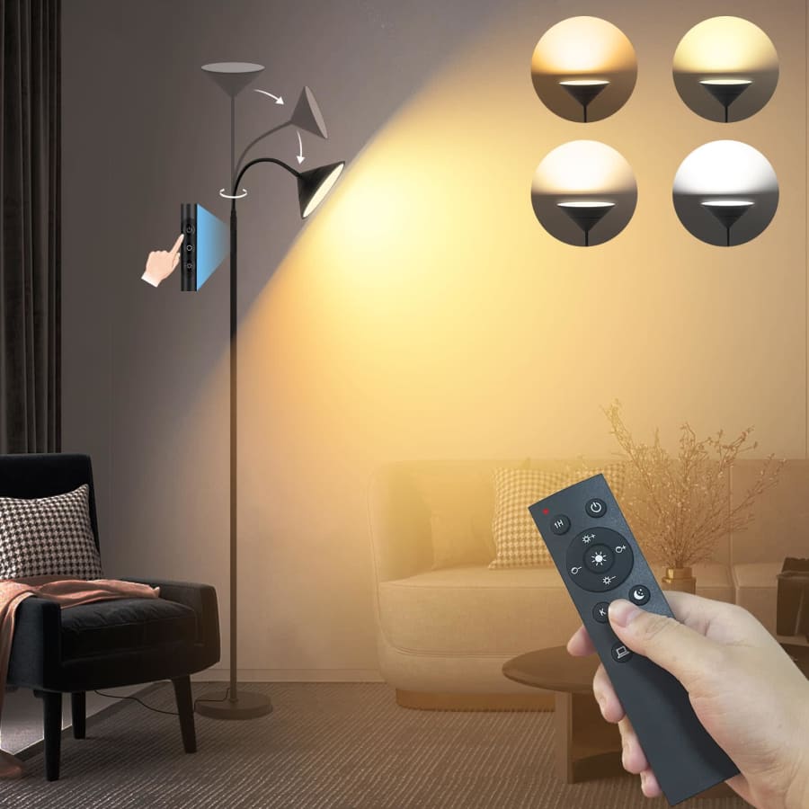 18W LED Floor Lamp w/ Adjustable Gooseneck for $50