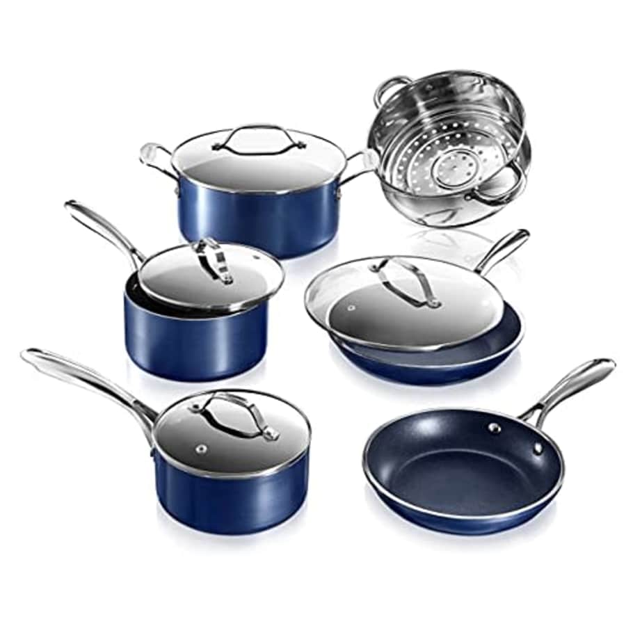 Granitestone 10 Pc Pots and Pans Set Non Stick Cookware Set, Kitchen Cookware Sets, Pot and Pan for $96