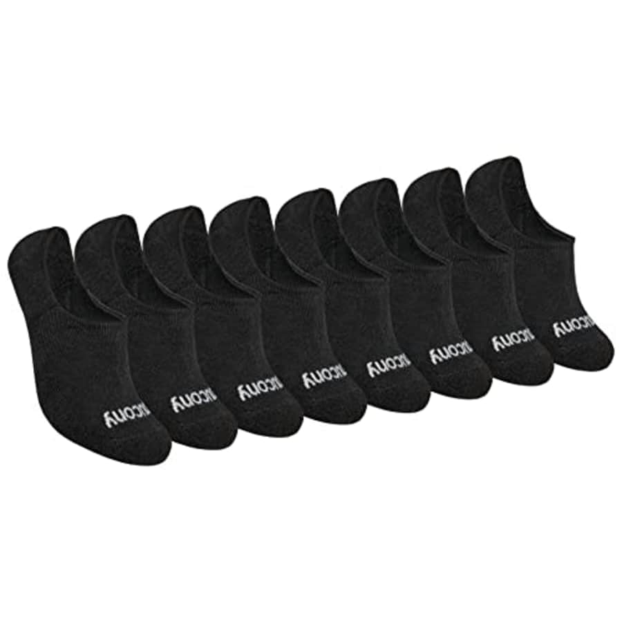 Saucony Women's Show Cushioned Invisible Liner Socks, Black Basic (8 Pairs), Small for $16 Saucony Women's Show Cushioned Invisible Liner Socks, Black Basic (8 Pairs), Small for $16