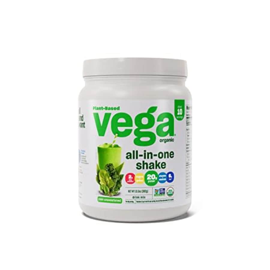 Vega Organic All-in-One Vegan Protein Powder, Plain Unsweetened - Superfood Ingredients, Vitamins for $29 Vega Organic All-in-One Vegan Protein Powder, Plain Unsweetened - Superfood Ingredients, Vitamins for $29