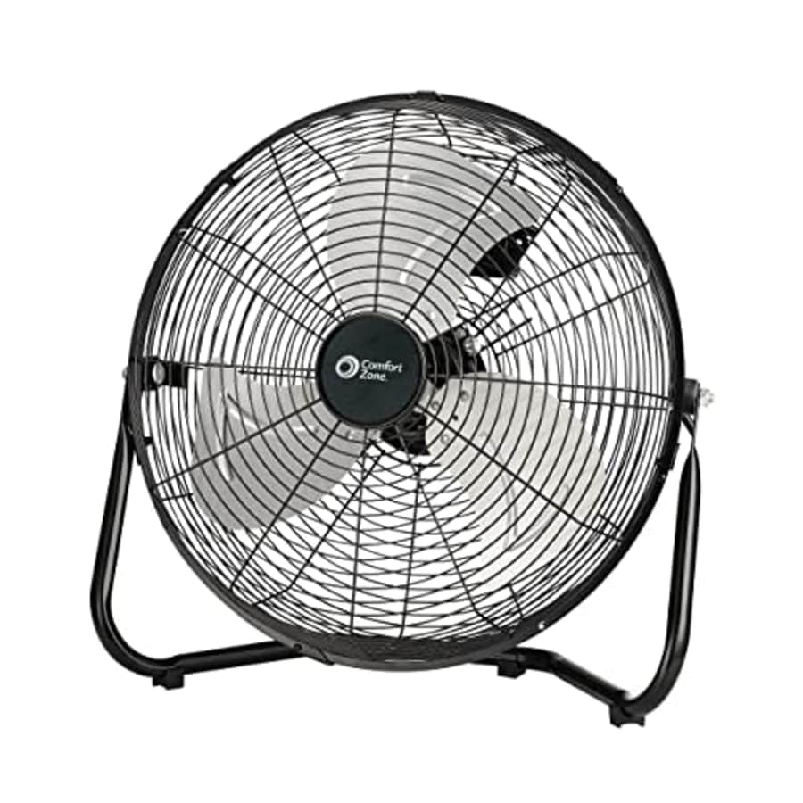 Comfort Zone CZHV12B 12-inch High-Velocity 3-Speed Floor Fan with 180-Degree Tilt, Black for $54 Comfort Zone CZHV12B 12-inch High-Velocity 3-Speed Floor Fan with 180-Degree Tilt, Black for $54