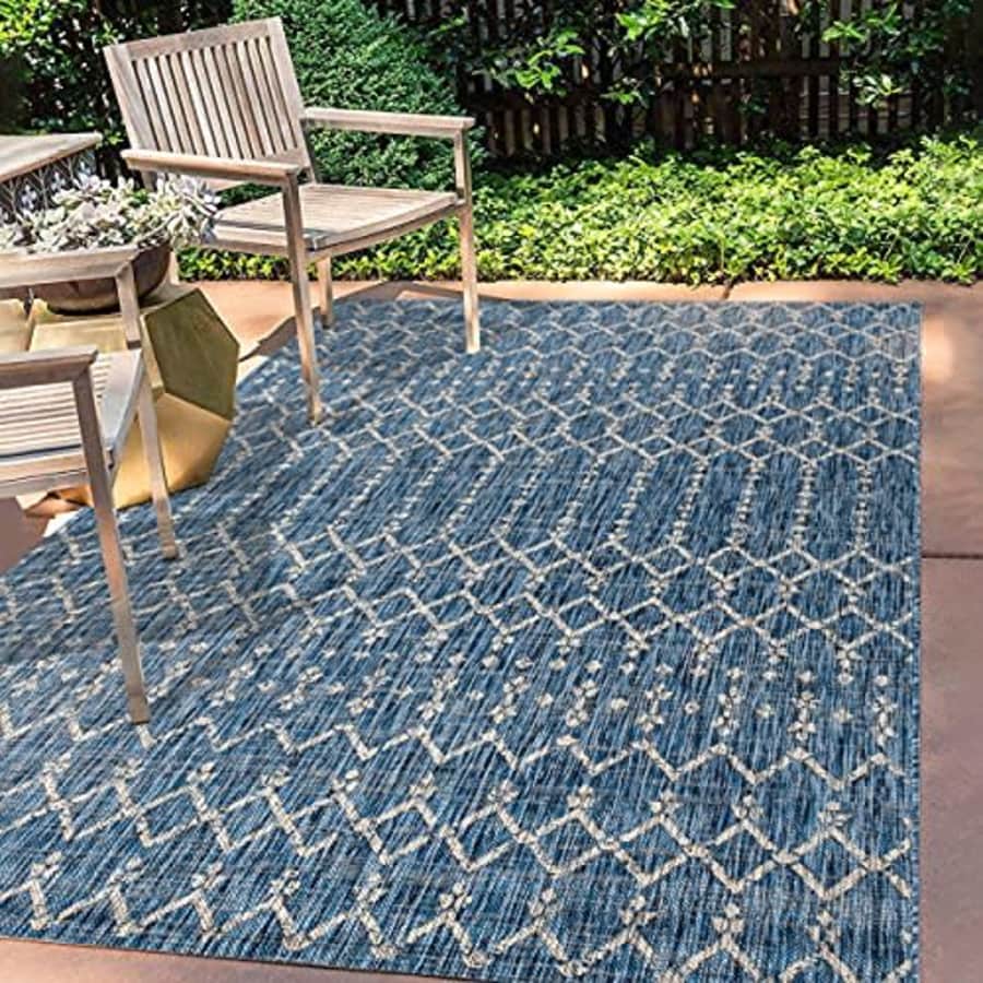 JONATHAN Y Ourika Moroccan Geometric Textured Weave Indoor/Outdoor Navy/ Gray 4 ft. x 6 ft. Area for $37 JONATHAN Y Ourika Moroccan Geometric Textured Weave Indoor/Outdoor Navy/ Gray 4 ft. x 6 ft. Area for $37